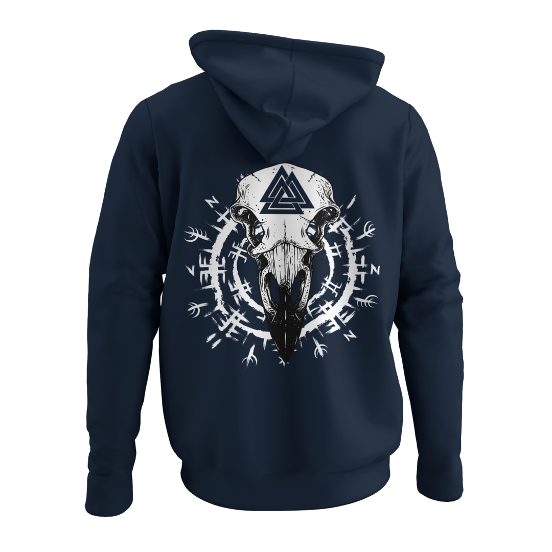 Rabe Schädel   - Zip-Hoodie