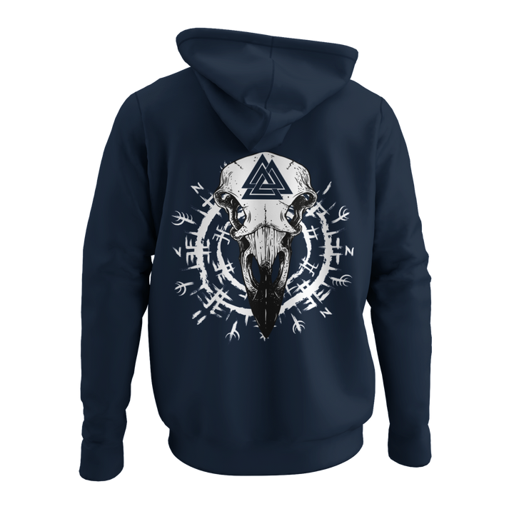 Rabe Schädel   - Zip-Hoodie