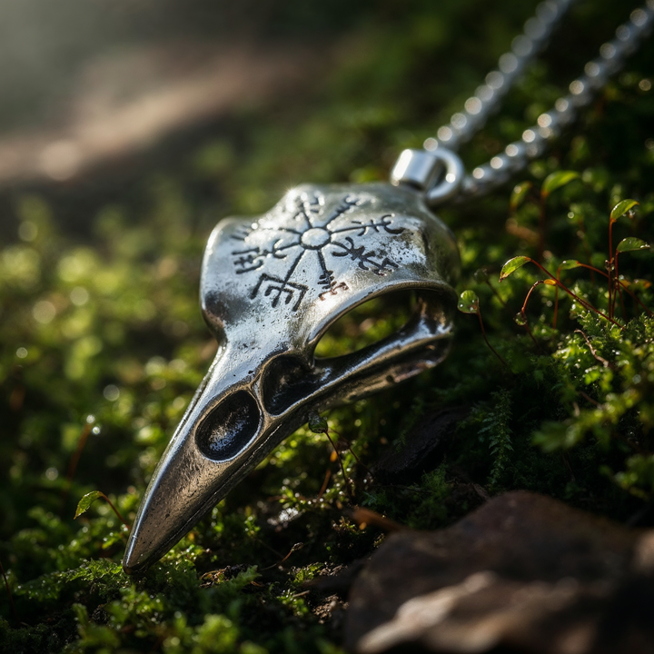 Raben-Schädelkette "Nordische Weisheit"