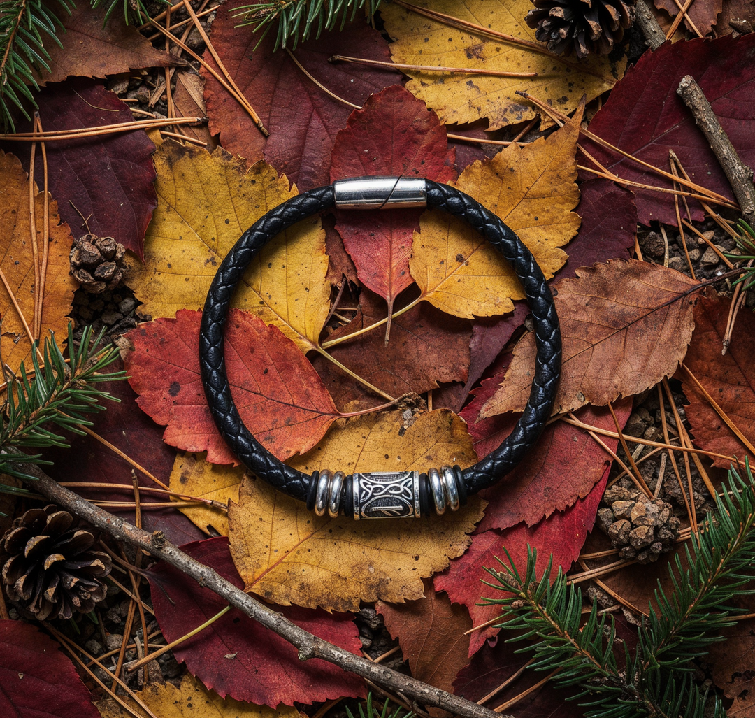 Fehu Lederarmband – Wohlstand und Erfolg