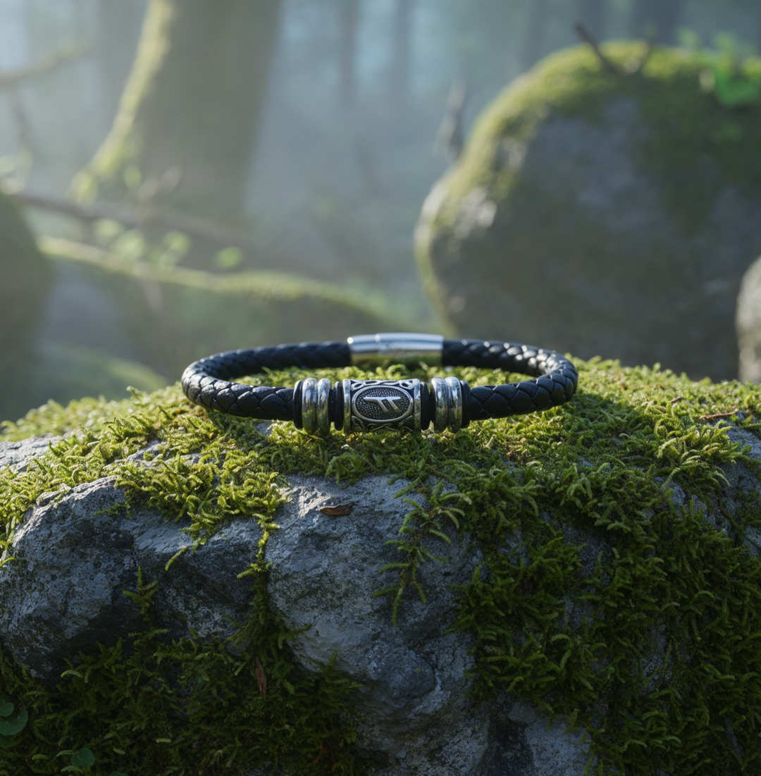 Fehu Lederarmband – Wohlstand und Erfolg