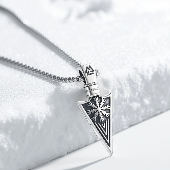 Vegvísir-Pfeil 925 Silber Silberkette
