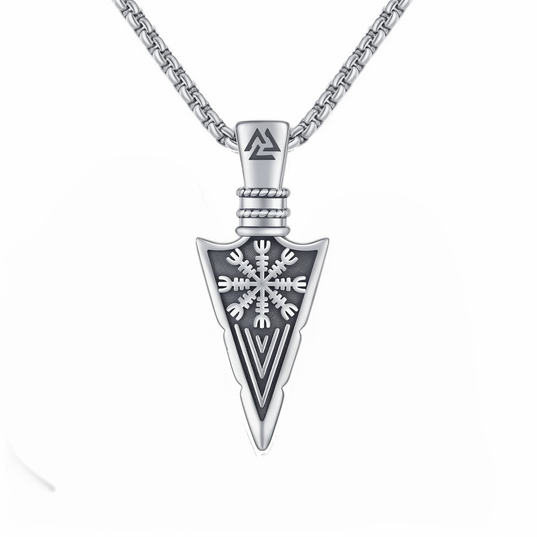 Vegvísir-Pfeil 925 Silber Silberkette