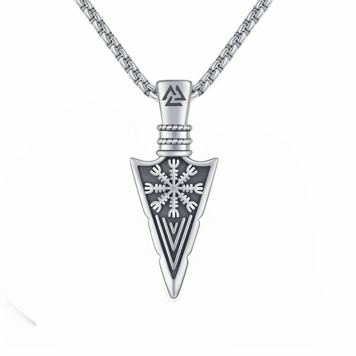 Vegvísir-Pfeil 925 Silber Silberkette