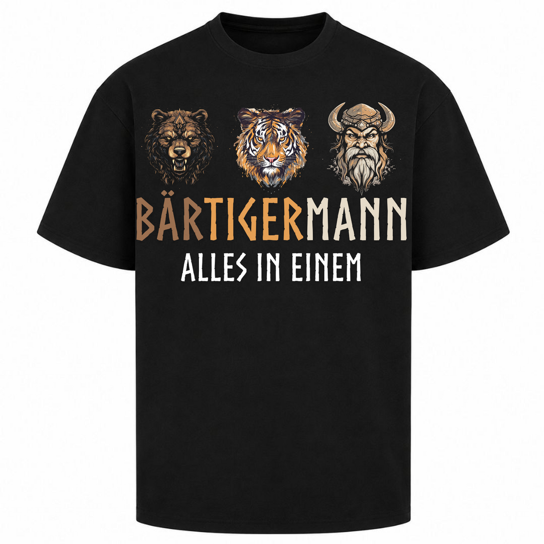 Bärtigermann - Oversized Shirt - Schwarz