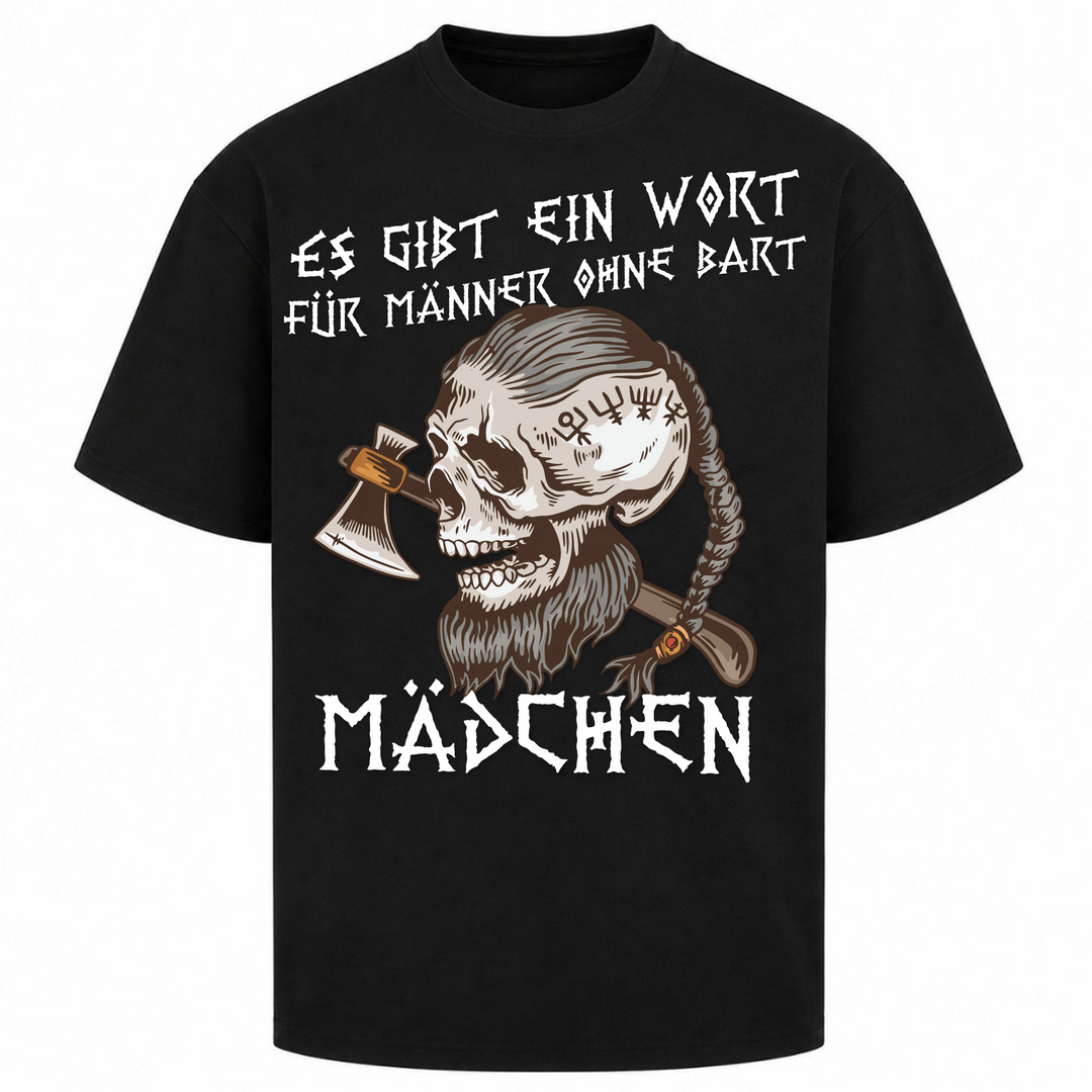 Es gibt ein Wort für Männer ohne Bart - Oversized Shirt - Schwarz