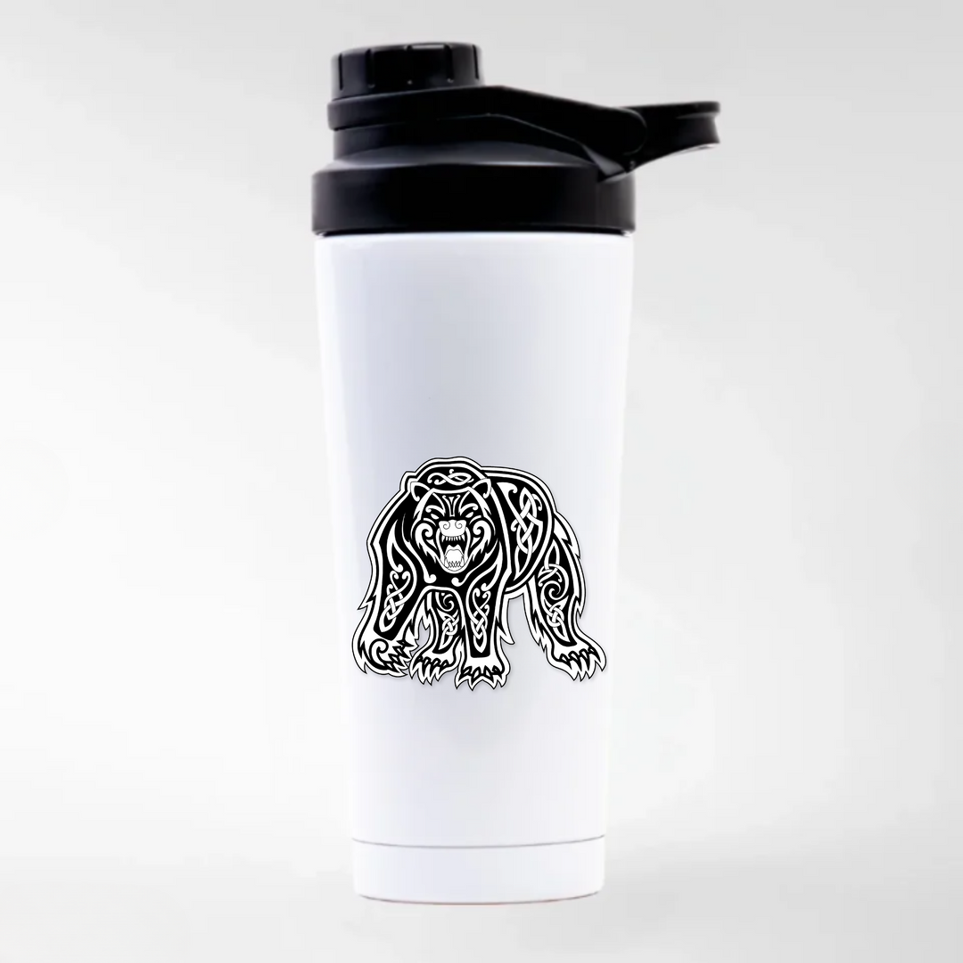 Viking Bear - Keramiktasse EDELSTAHL SHAKER - weiß mit Sublimationsdruck - Weiß