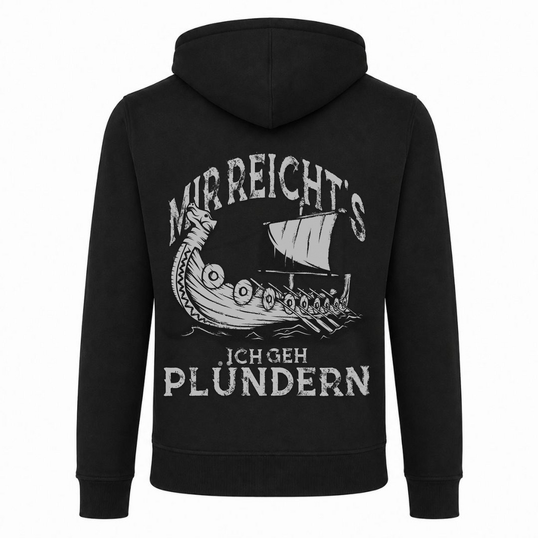 Ich geh plündern - Premium Hoodie Unisex Heavy Zip Hoody - schwarz