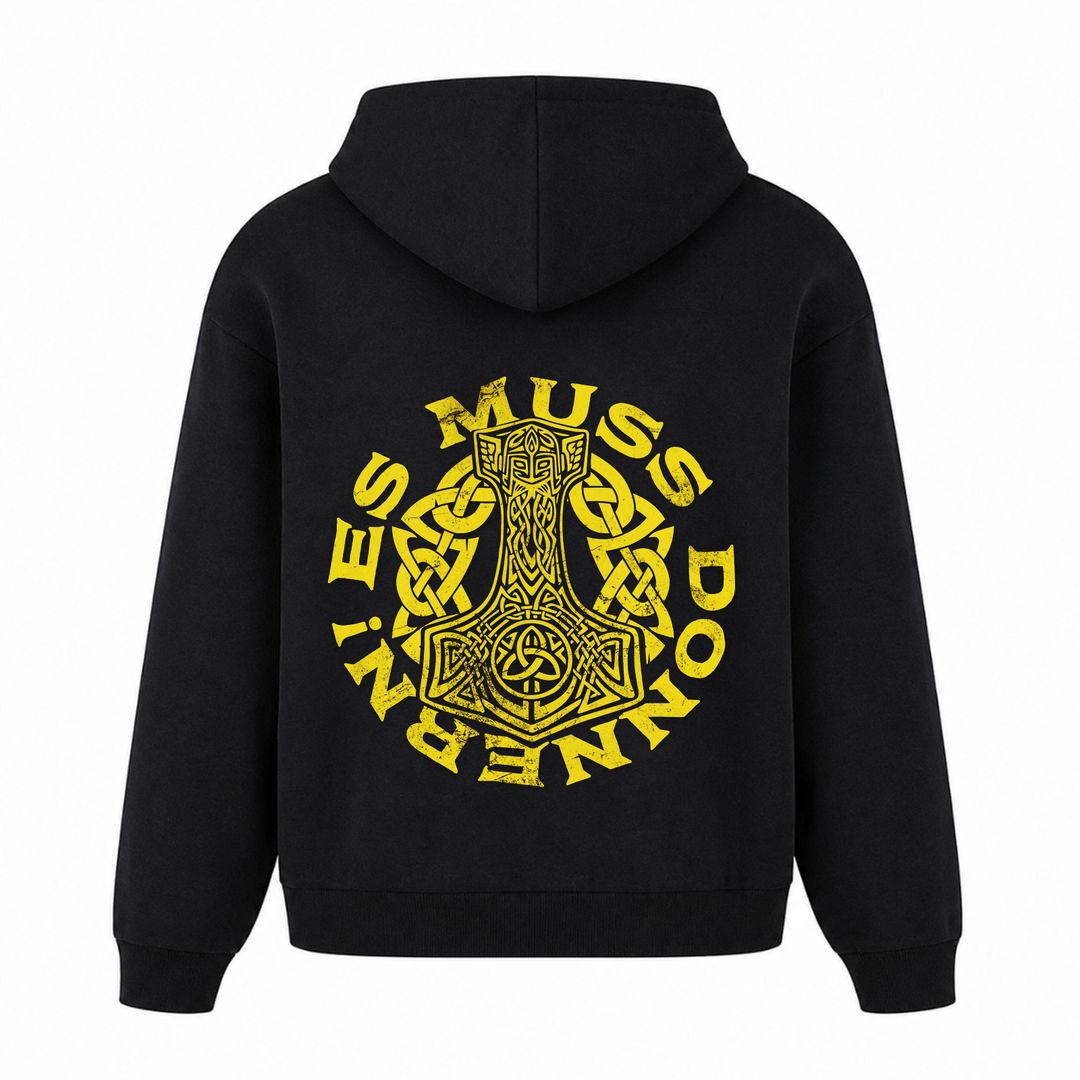 Es muss Donnern - Premium Hoodie Unisex Oversized Hoodie - Schwarz