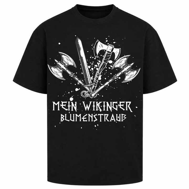 Mein WIkingerblumenstrauß - Oversized Shirt - Schwarz