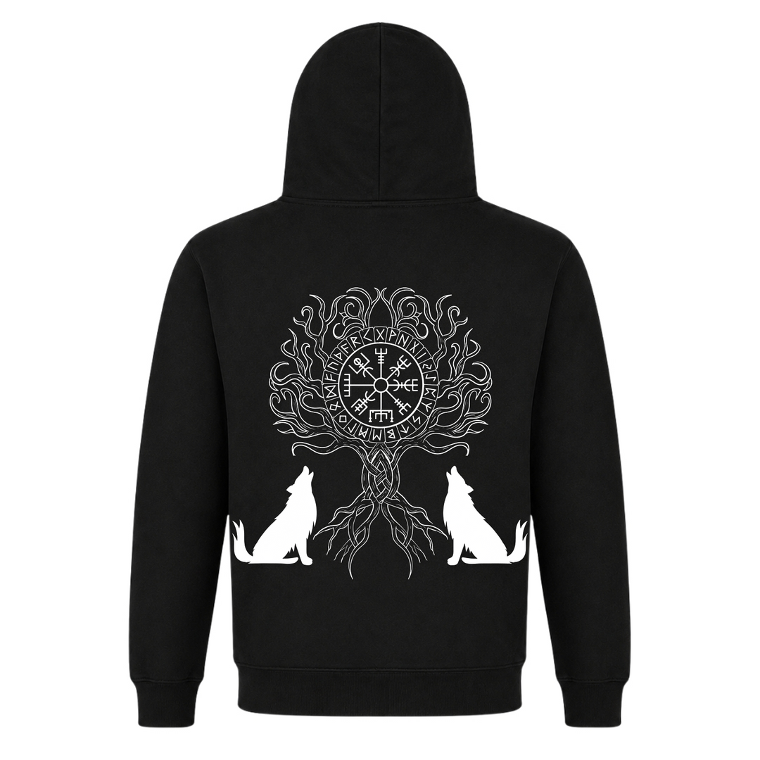 Wölfe Yggdrasil - Premium Hoodie Unisex - Black