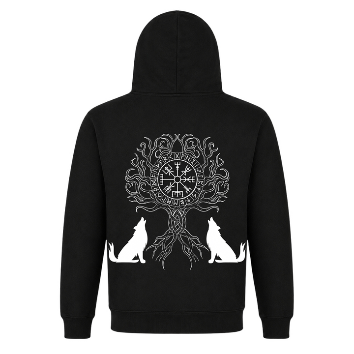Wölfe Yggdrasil - Premium Hoodie Unisex - Black