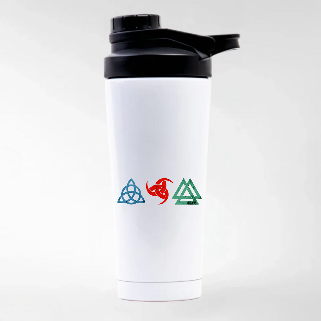 Wikinger Symbole - Keramiktasse EDELSTAHL SHAKER - weiß mit Sublimationsdruck - Weiß