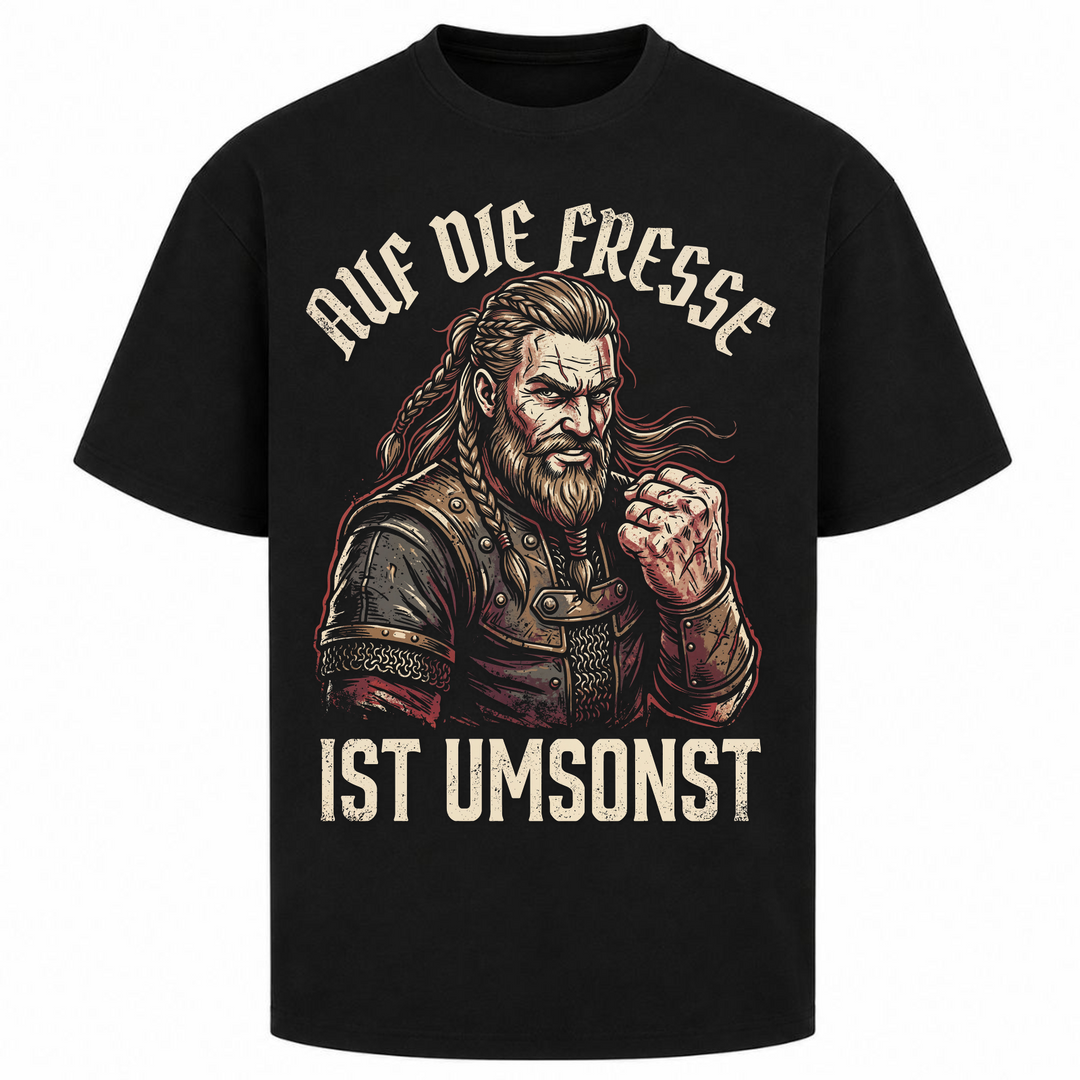 Auf die Fresse - Oversized Shirt - Schwarz