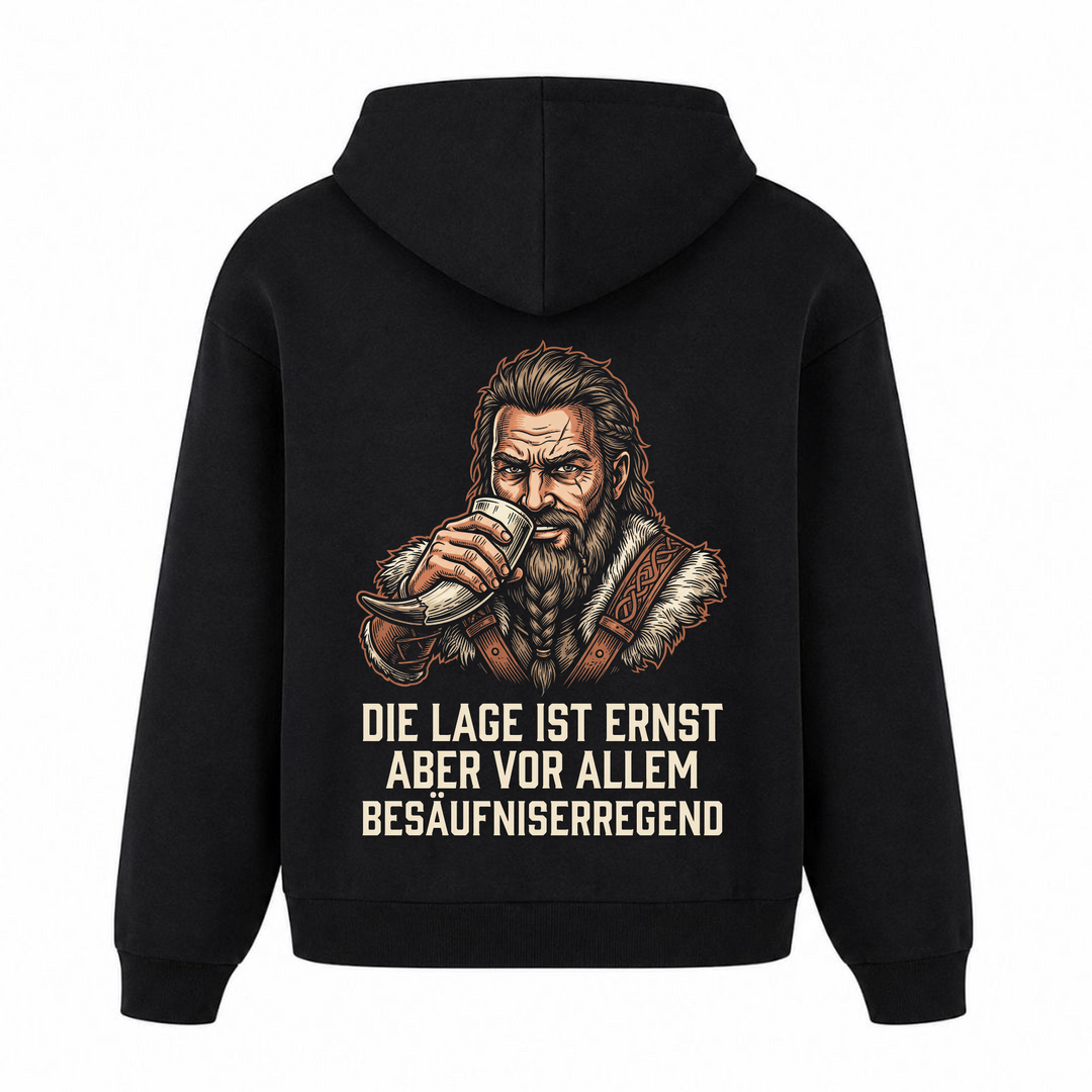 Die Lage ist Ernst - Oversized Hoodie - Schwarz - Rueckseite
