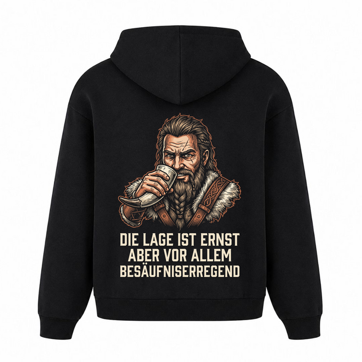 Die Lage ist Ernst - Oversized Hoodie - Schwarz - Rueckseite