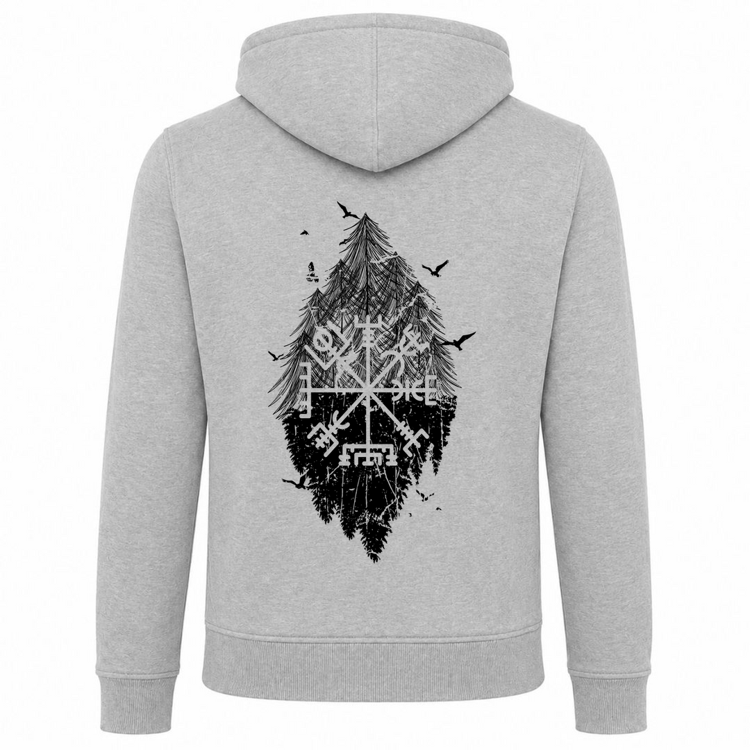 Vegvisir - Premium Hoodie Unisex Heavy Zip Hoody - heather grey