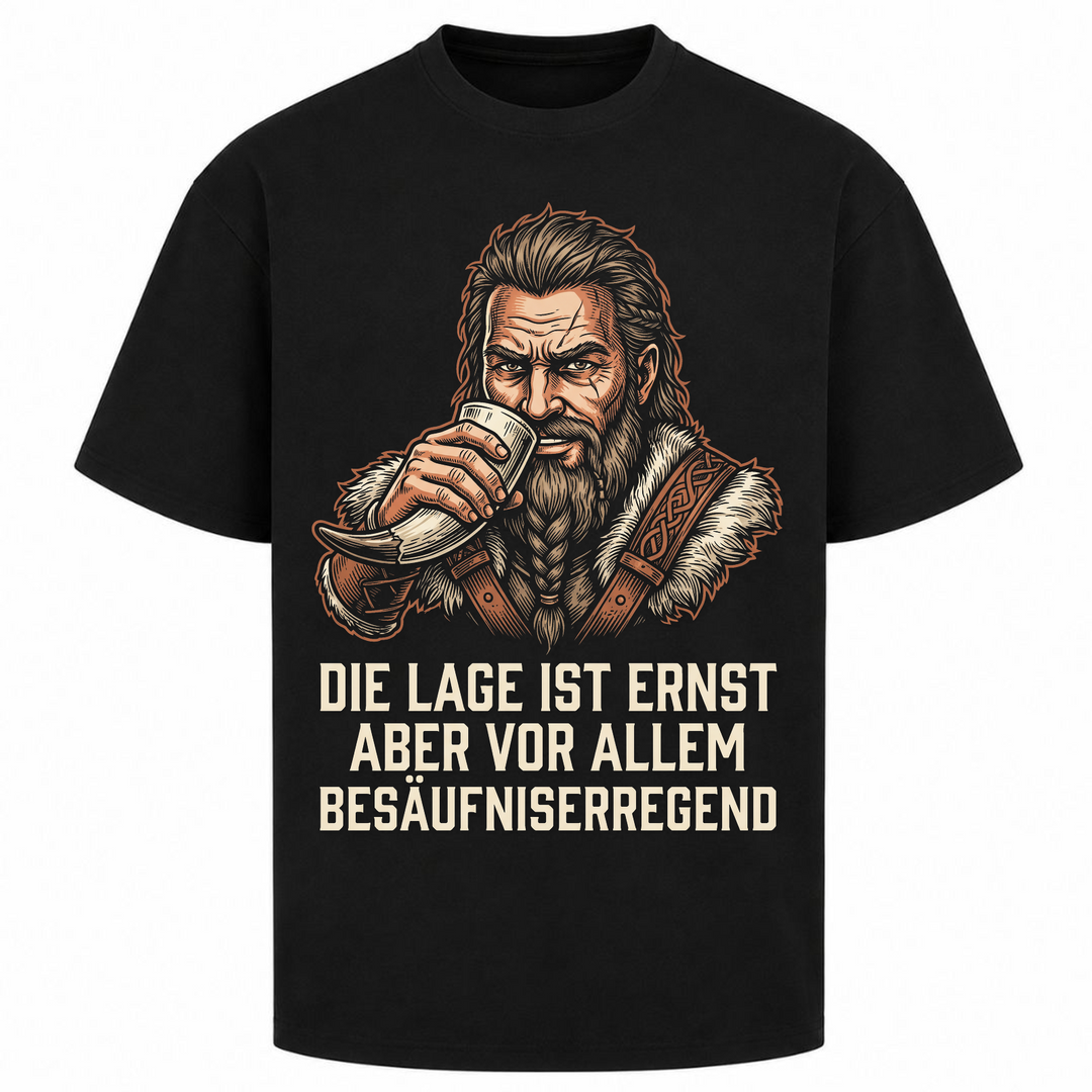 Die Lage ist ernst - Oversized Shirt - Schwarz