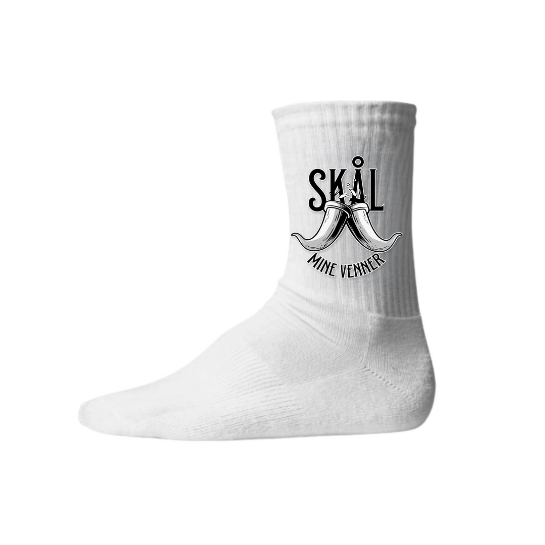 Skal Mine Venner  - Keramiktasse Socken - Weiß