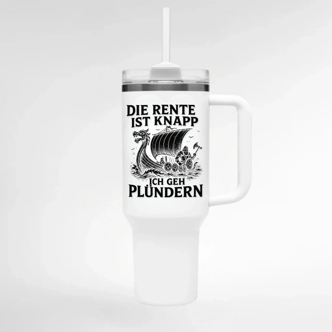 Die Rente ist Knapp - Keramiktasse THERMO CUP - WEIß - Weiß