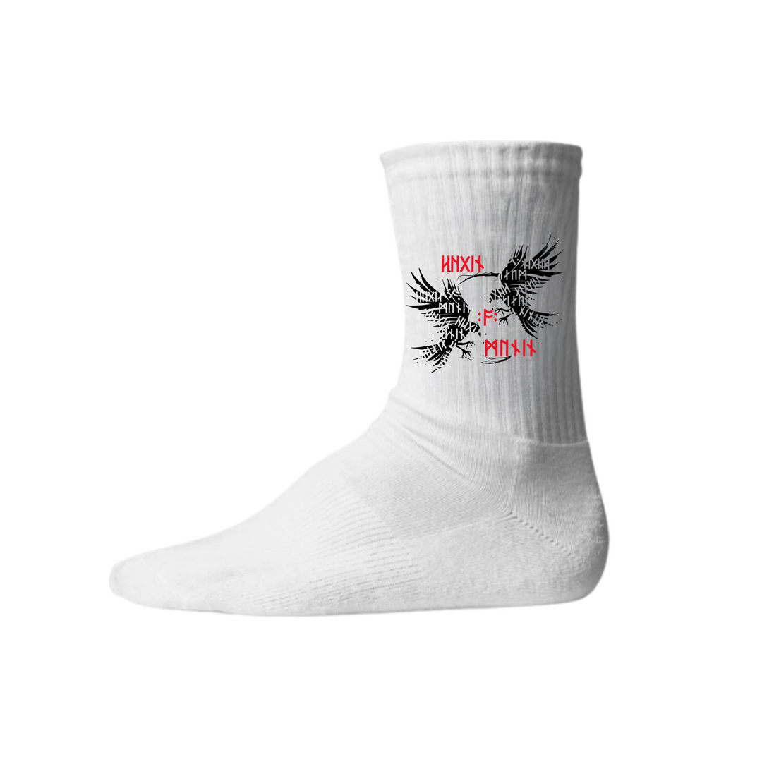 Munin & Hugin - Keramiktasse Socken - Weiß