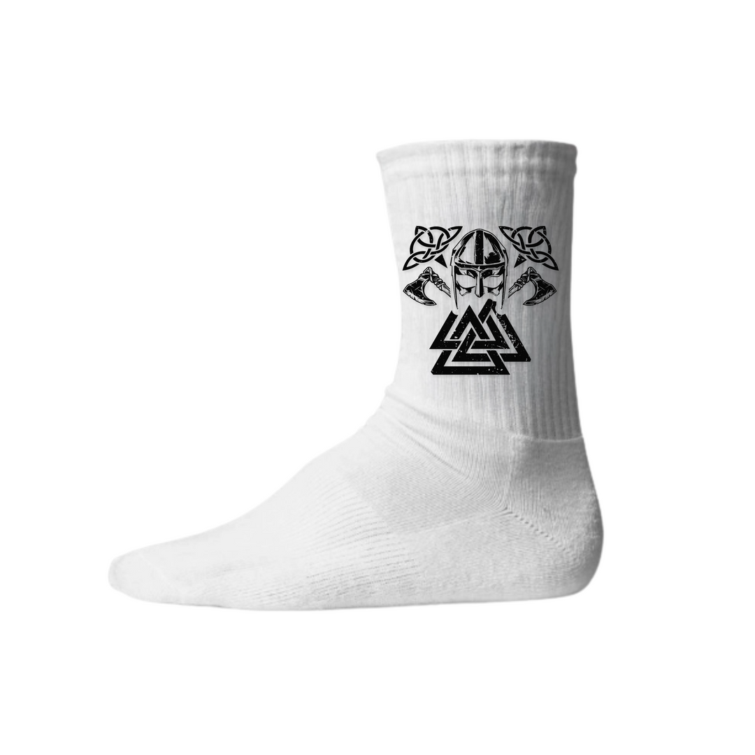 Wikinger Valknut - Keramiktasse Socken - Weiß
