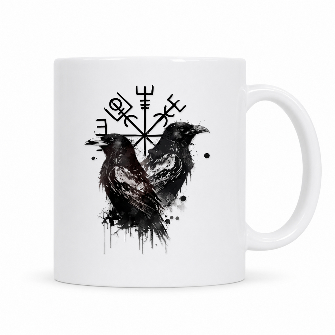 Raben Vegvisir - Keramiktasse  - weiß