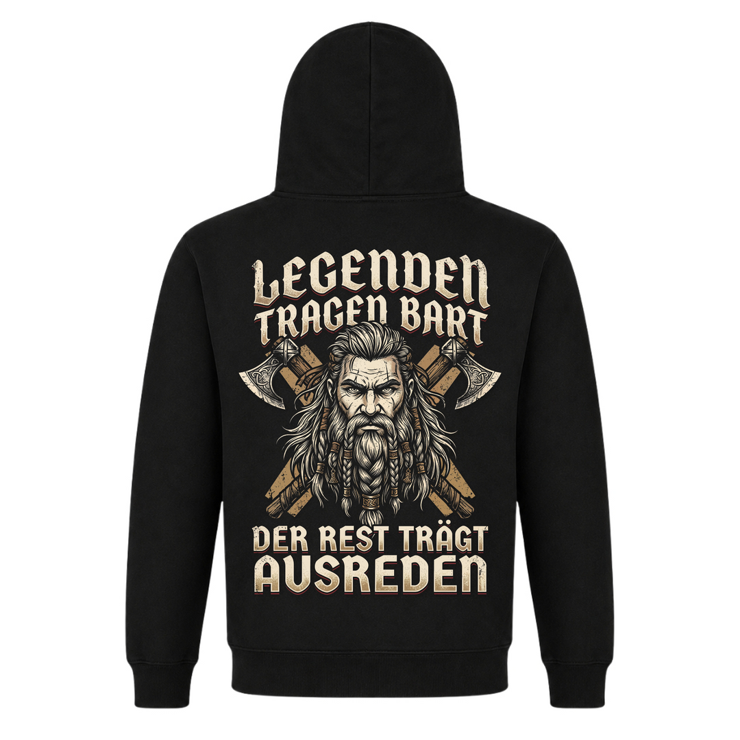 Legenden tragen Bart - Premium Hoodie Unisex - Black