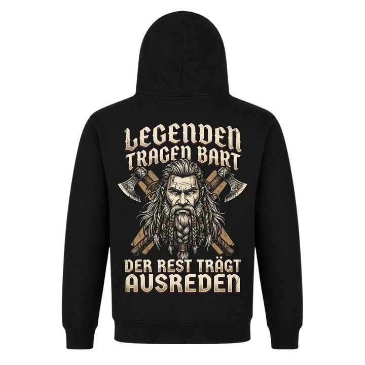 Legenden tragen Bart - Premium Hoodie Unisex - Black