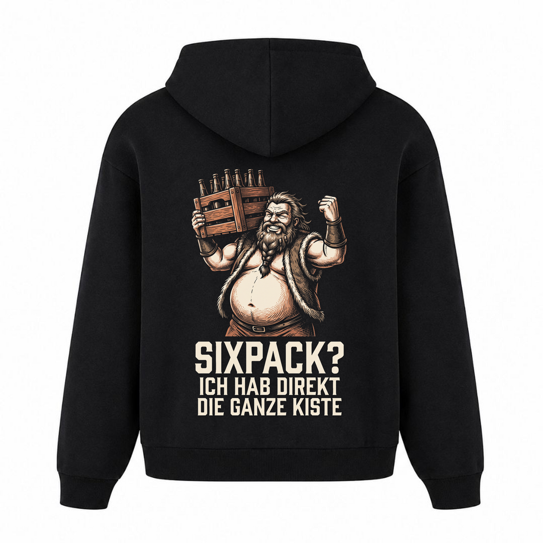Sixpack? - Oversized Hoodie - Schwarz - Rueckseite