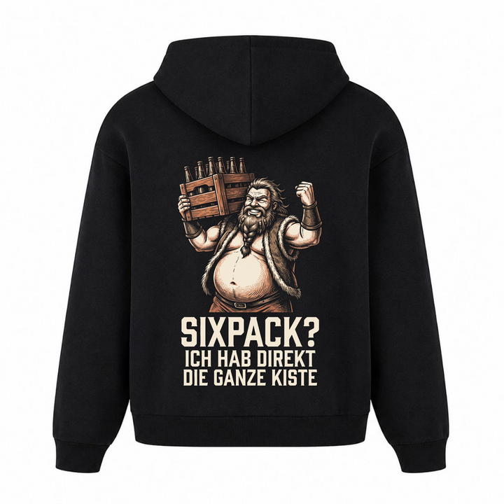 Sixpack? - Oversized Hoodie - Schwarz - Rueckseite