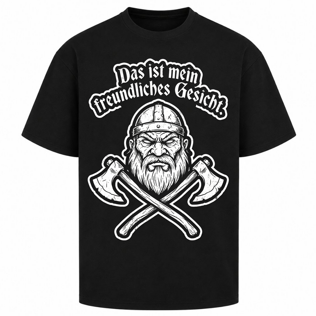 Mein freundliches Gesicht - Oversized Shirt - Schwarz