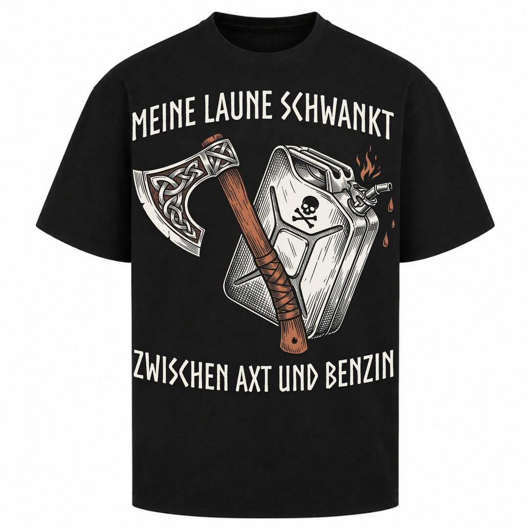 Axt & Benzin - Oversized Shirt - Schwarz