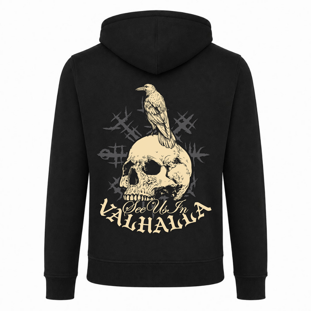 See us in Valhalla - Premium Hoodie Unisex Heavy Zip Hoody - schwarz