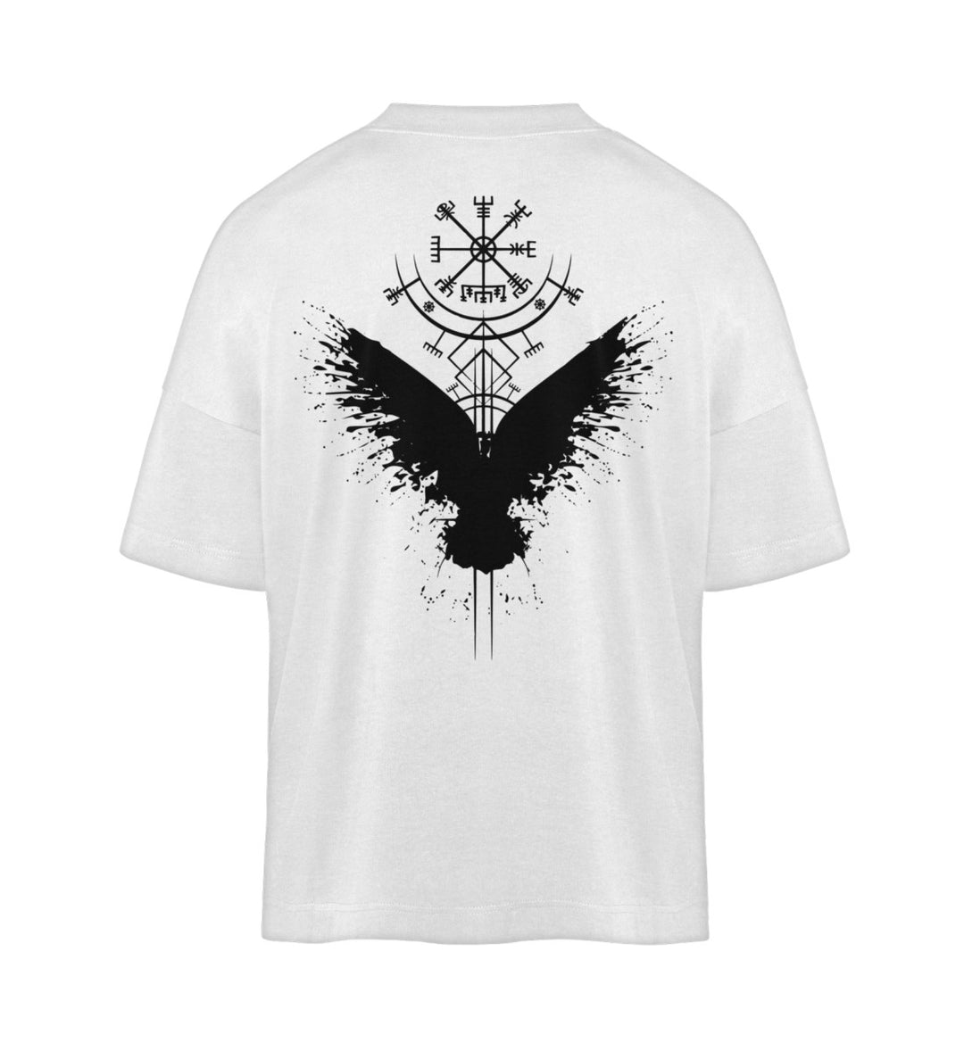 Raven Viking Compass - Organic Oversized Shirt Backprint
