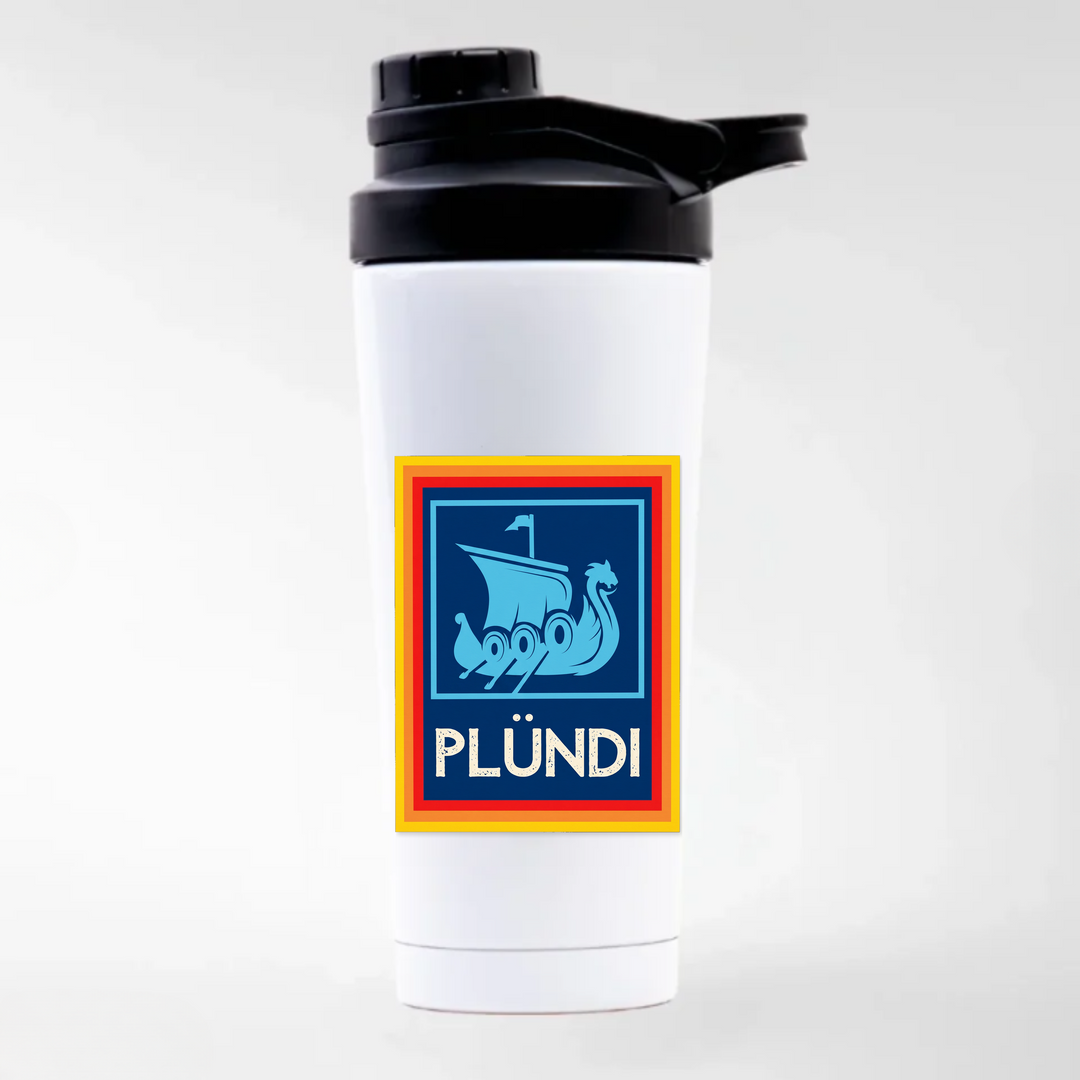 Plündi - Keramiktasse EDELSTAHL SHAKER - weiß mit Sublimationsdruck - Weiß