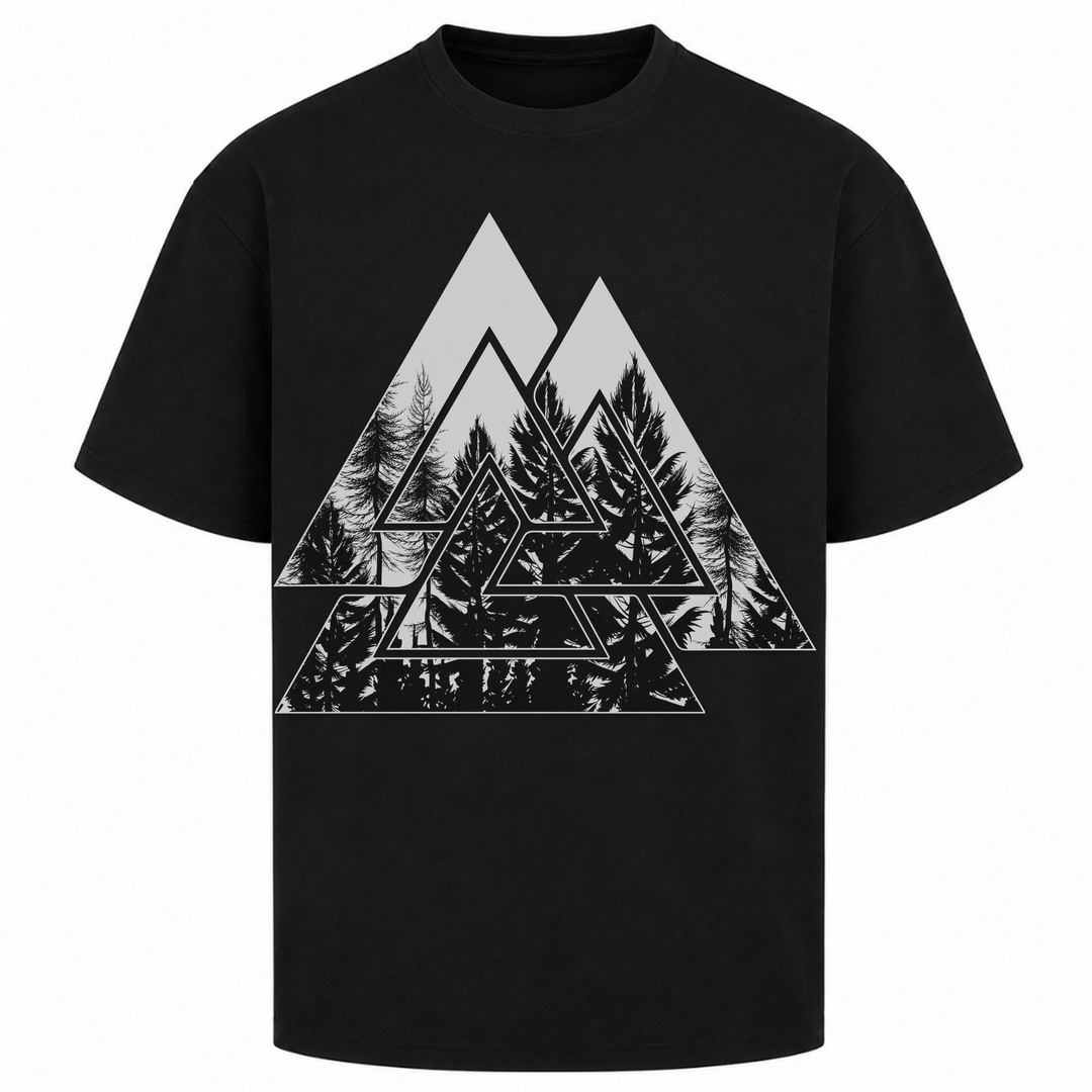 Valknut Nature - Oversized Shirt - Schwarz