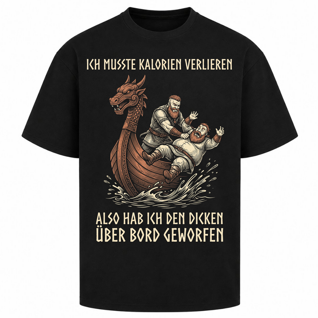Kalorien Verlieren - Oversized Shirt - Schwarz