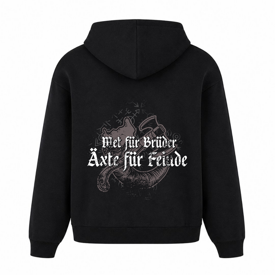 Äxte für Feinde - Premium Hoodie Unisex Oversized Hoodie - Schwarz