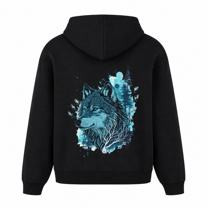 Blue Wolf - Premium Hoodie Unisex Oversized Hoodie - Schwarz