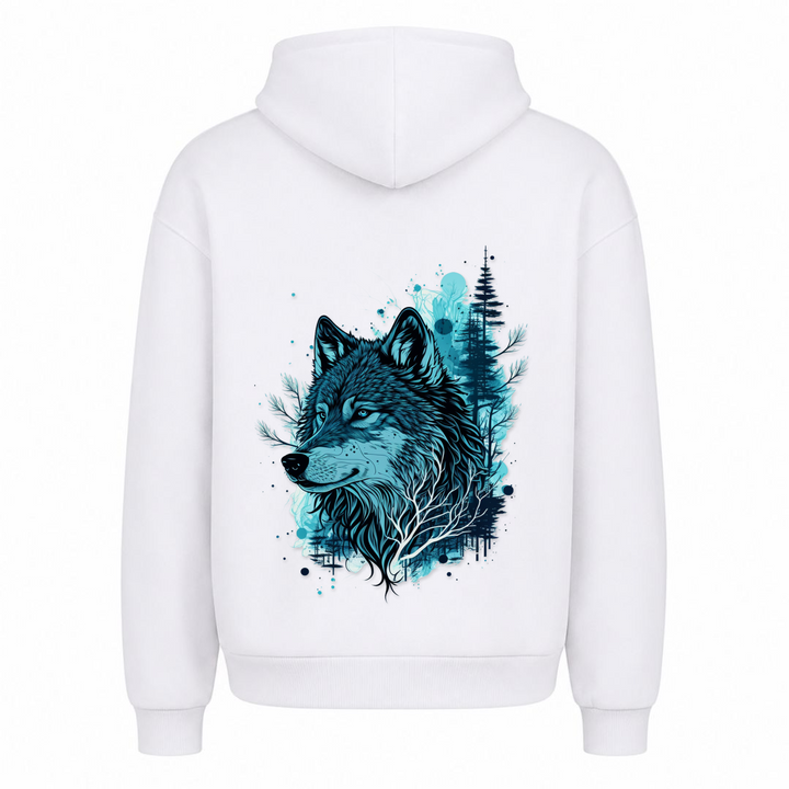 Blue Wolf - Premium Hoodie Unisex Oversized Hoodie - Weiß
