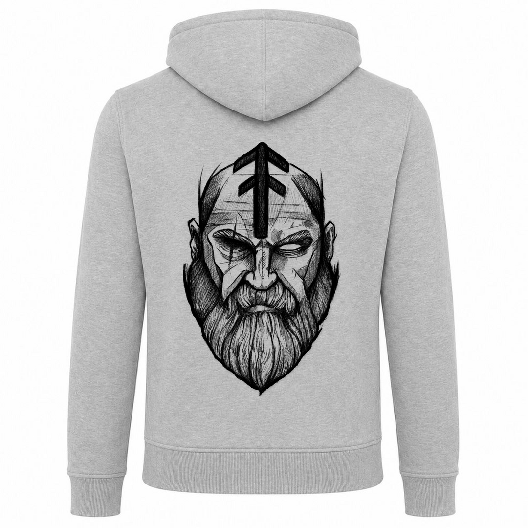 Odin - Premium Hoodie Unisex Heavy Zip Hoody - heather grey