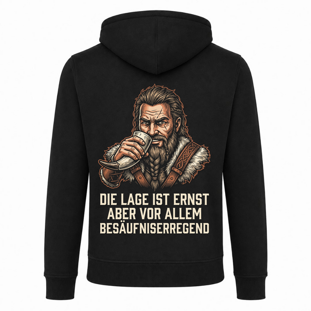 Die Lage ist ernst - Premium Zipper - schwarz - Rueckseite