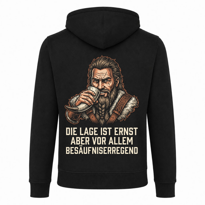 Die Lage ist ernst - Premium Zipper - schwarz - Rueckseite