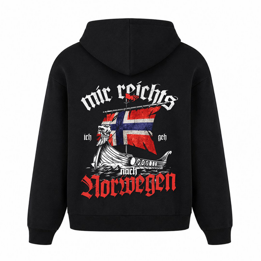 Ich geh nach Norwegen - Premium Hoodie Unisex Oversized Hoodie - Schwarz