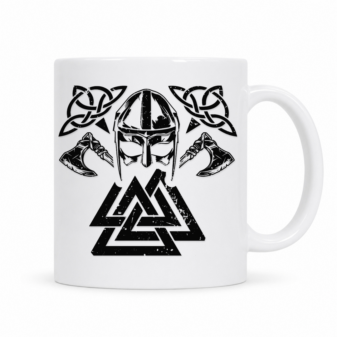 Wikinger Valknut - Keramiktasse - weiß