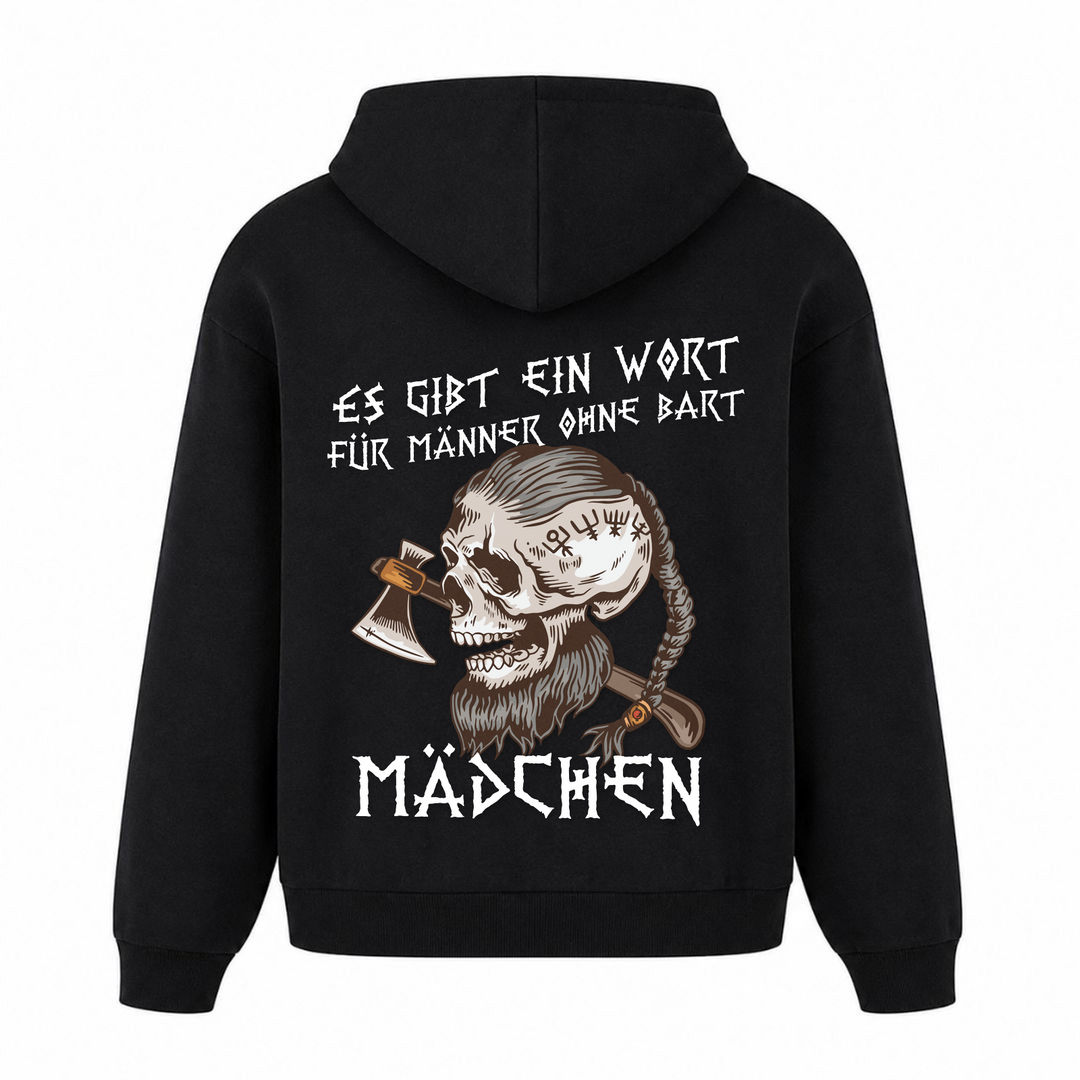 Es gibt ein Wort für Männer ohne Bart - Premium Hoodie Unisex Oversized Hoodie - Schwarz