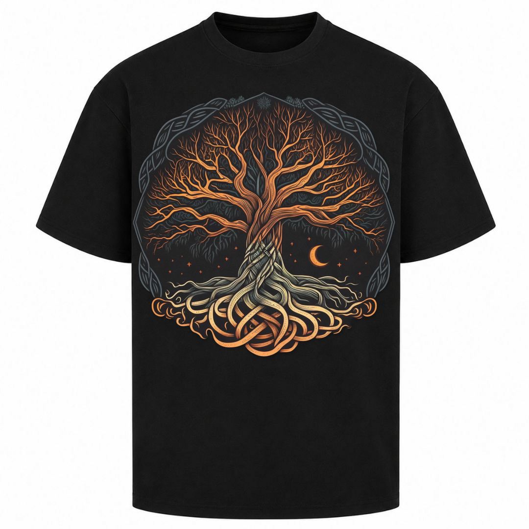 Yggdrasil - Oversized Shirt - Schwarz