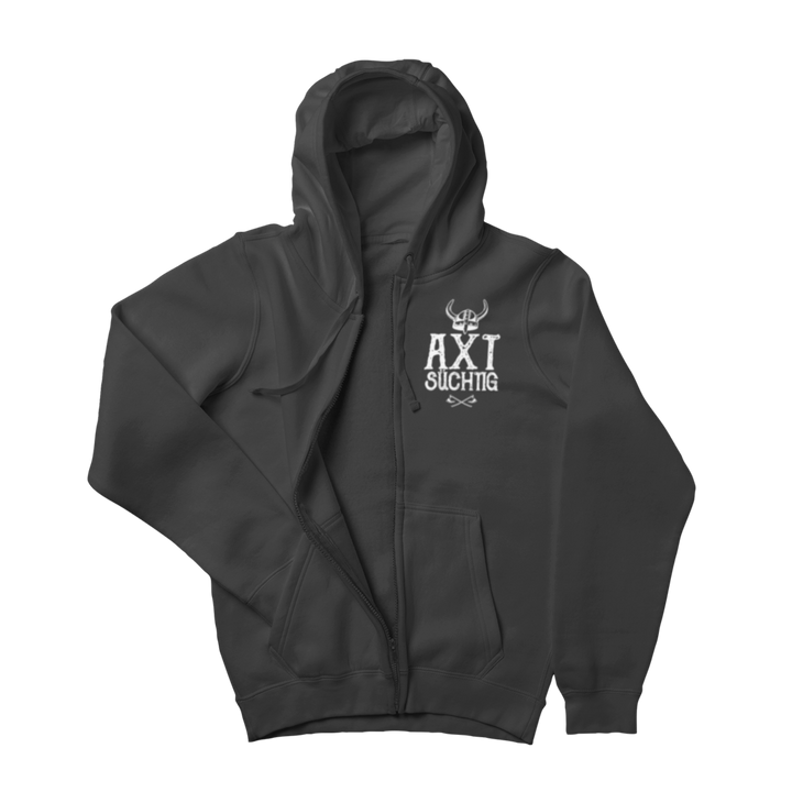 Axt Süchtig Weiss  - Zip-Hoodie