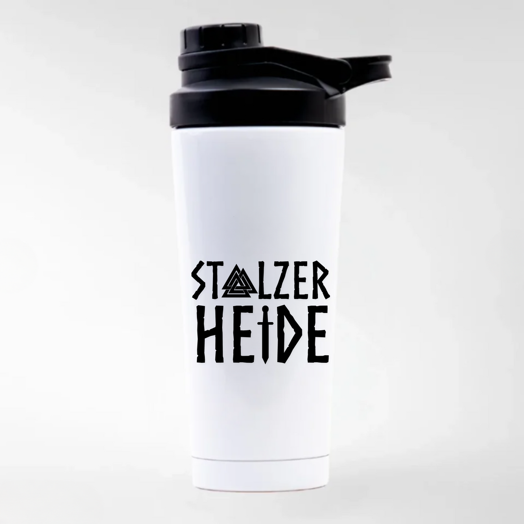 Stolzer Heide - Keramiktasse EDELSTAHL SHAKER - weiß mit Sublimationsdruck - Weiß